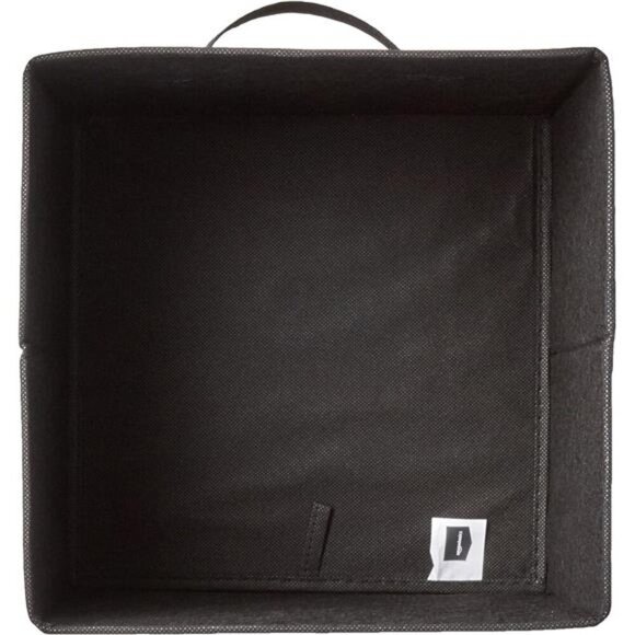 Storage Cube Bins Set of 6 Black Fabric 13x13 Foldable Organizer with Handles - Picture 5 of 7